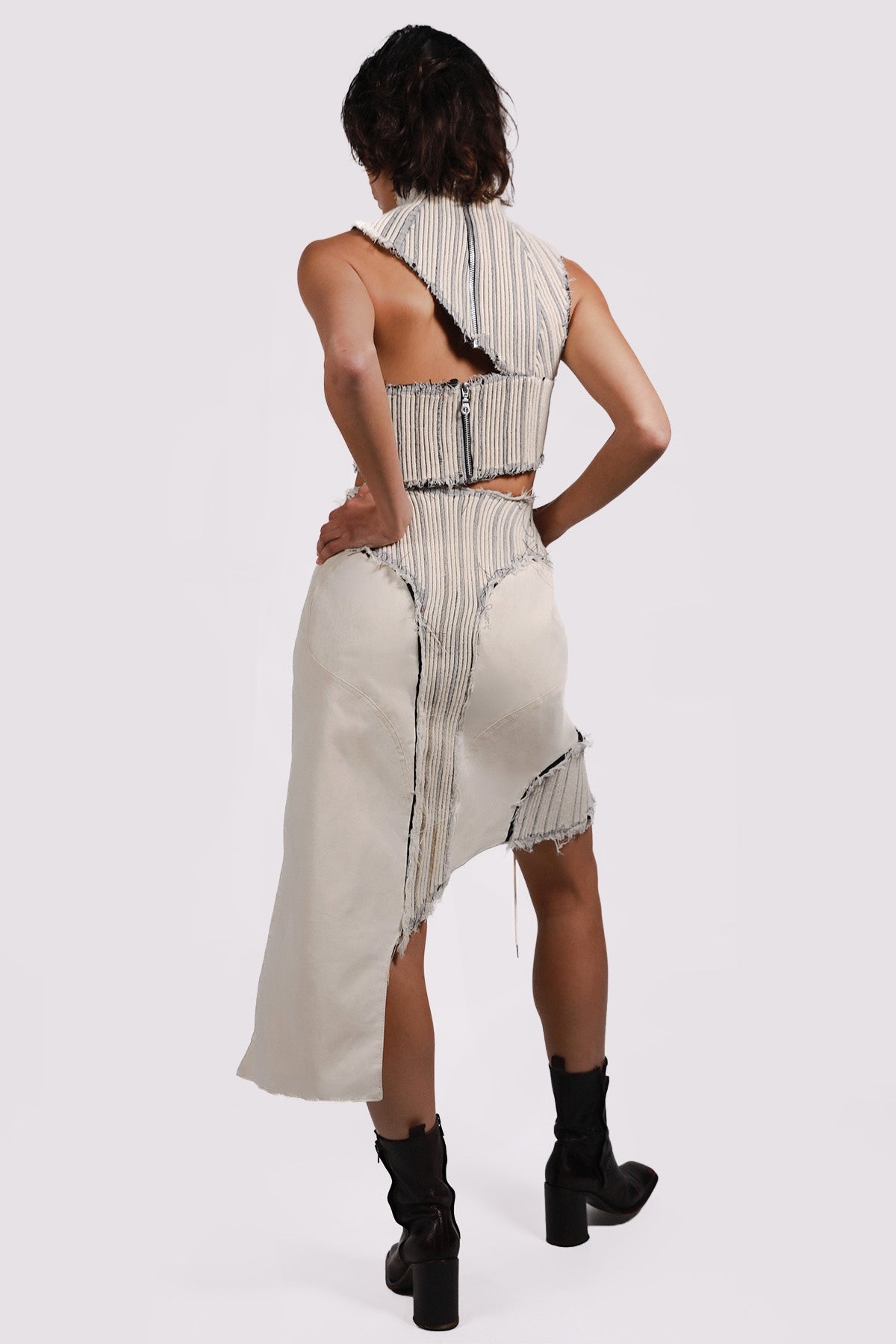 RIBBED STRINGS SKIRT