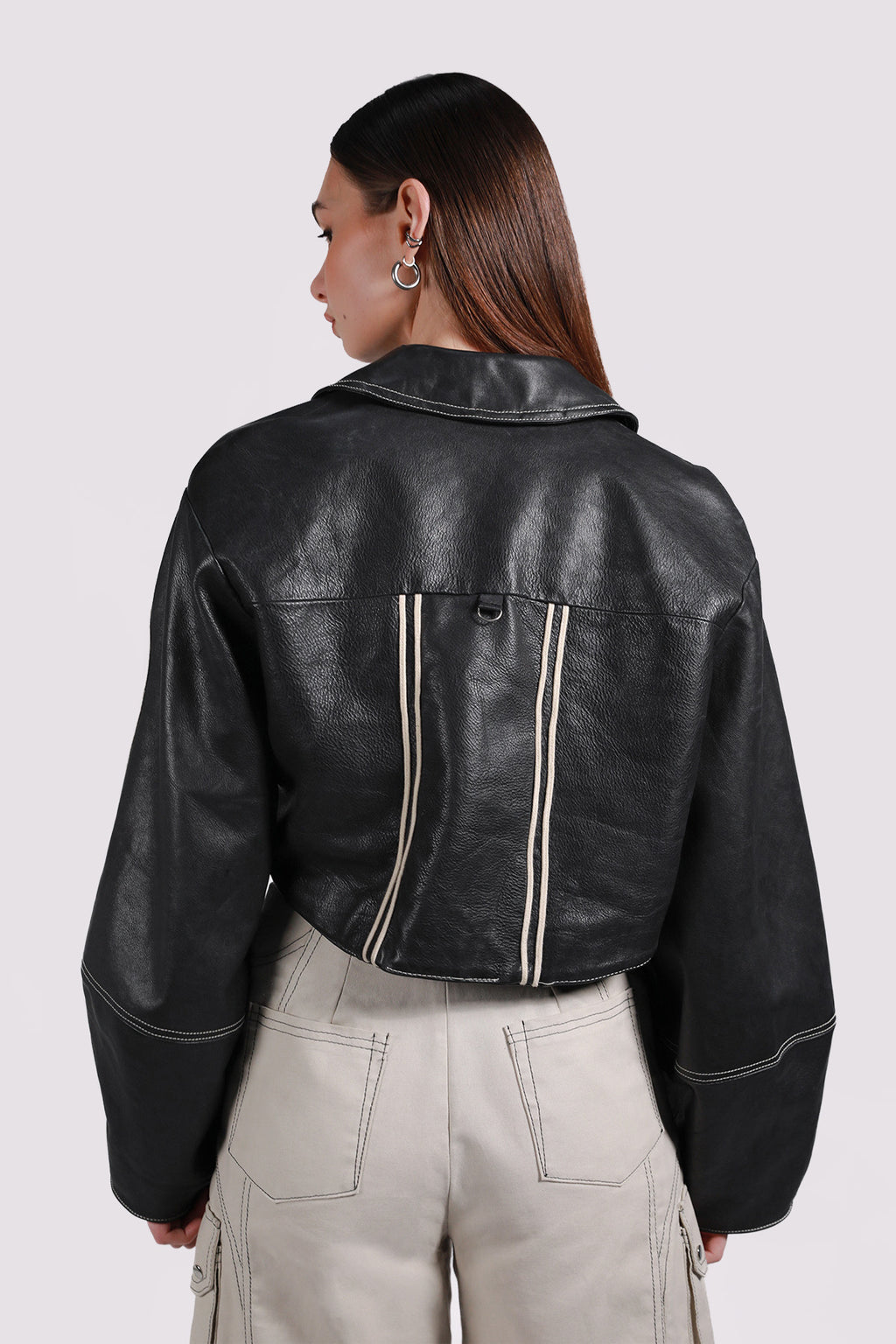 STRIPED LEATHER JACKET