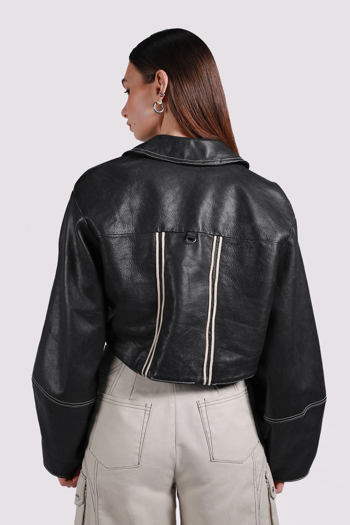 STRIPED LEATHER JACKET