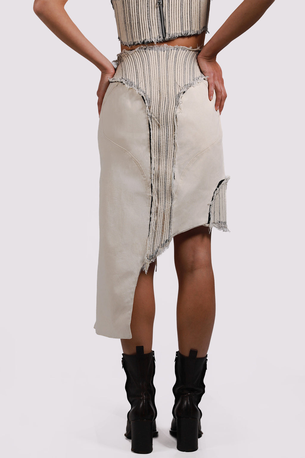 RIBBED STRINGS SKIRT