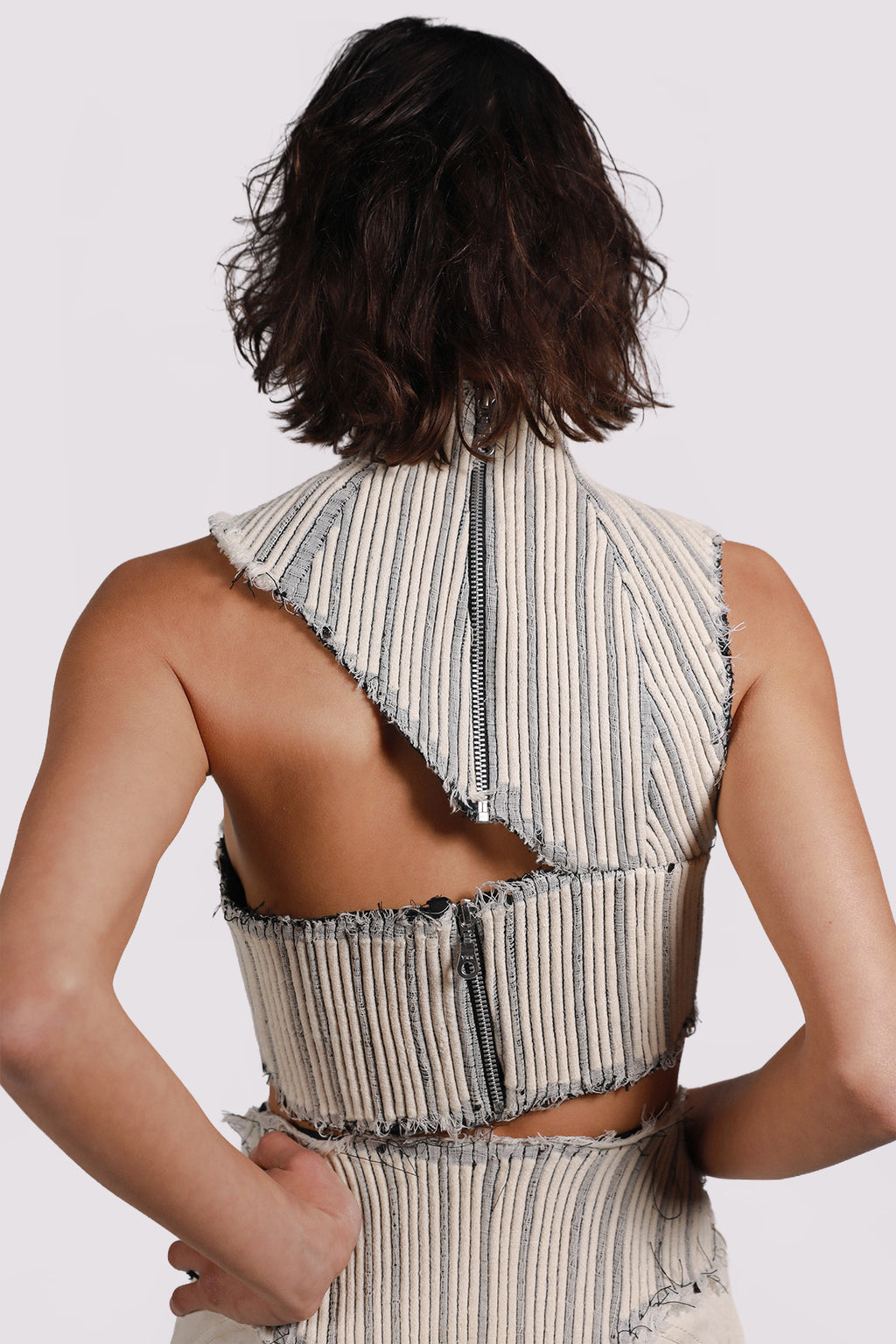 RIBBED STRINGS TOP