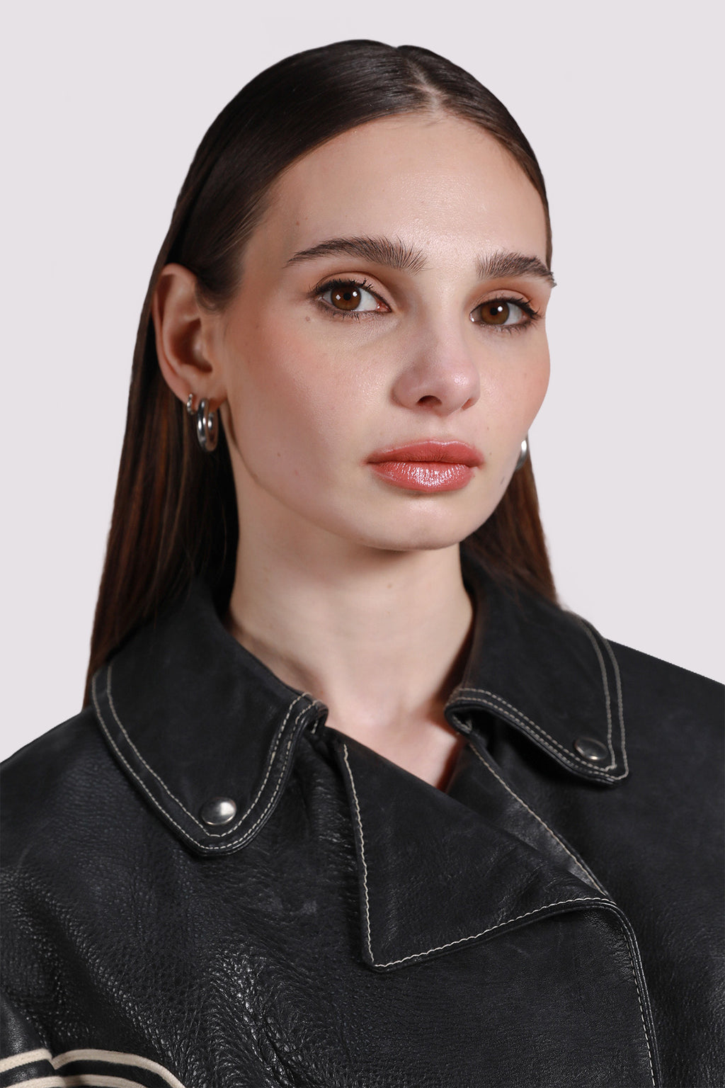 STRIPED LEATHER JACKET