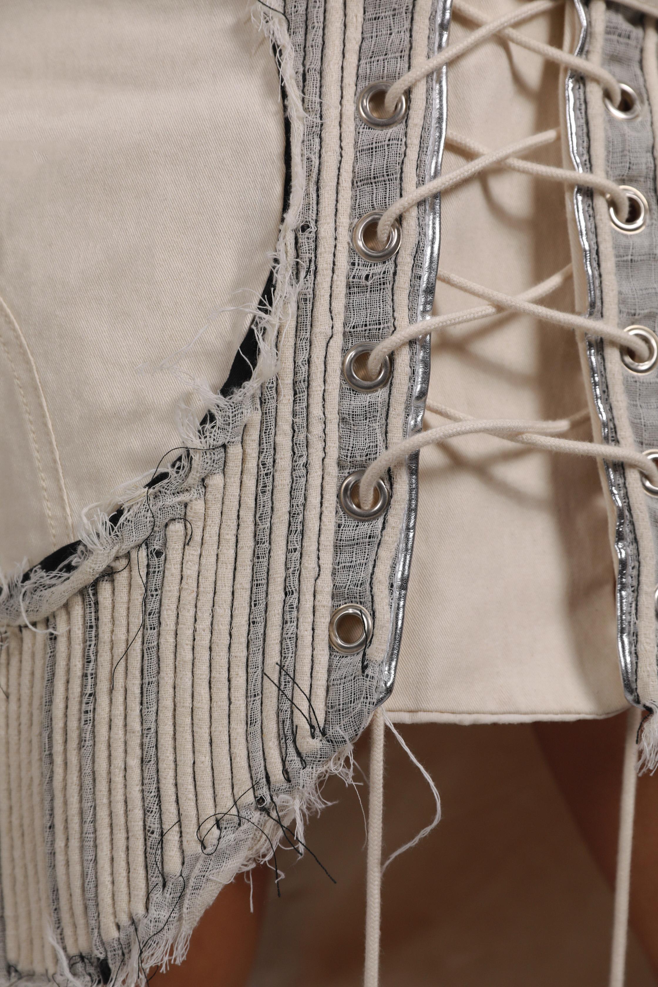 RIBBED STRINGS SKIRT