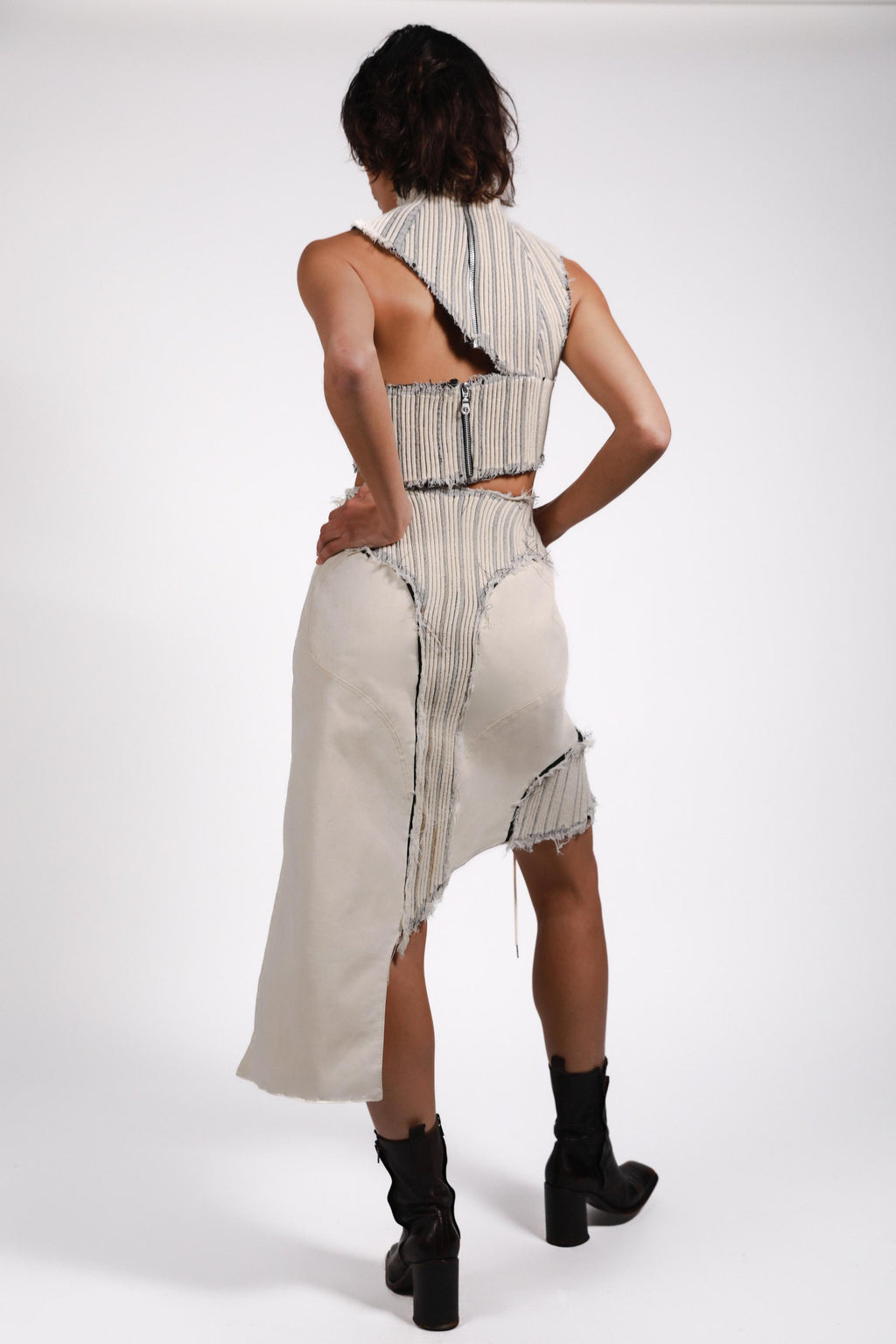 RIBBED STRINGS SKIRT