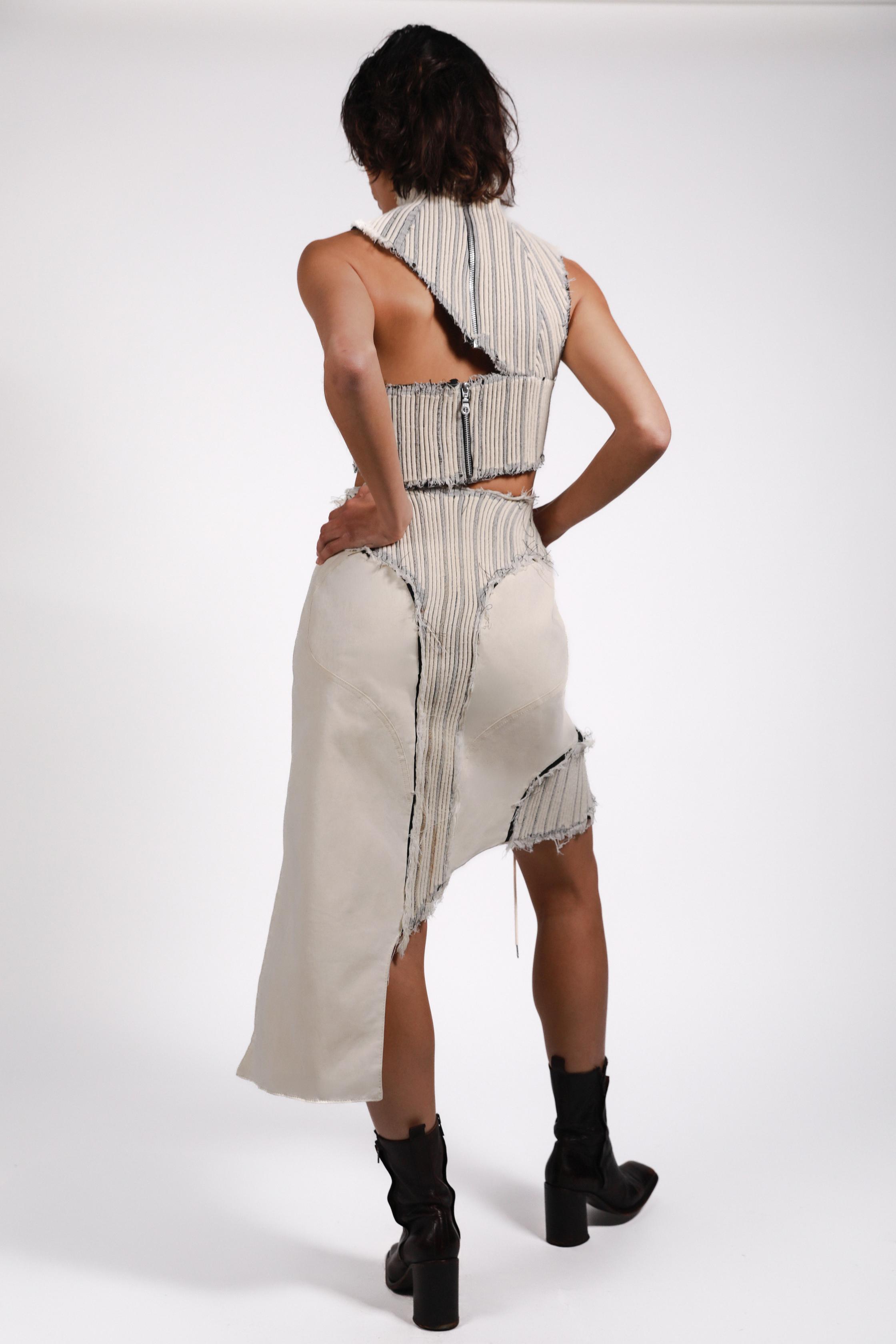 RIBBED STRINGS SKIRT