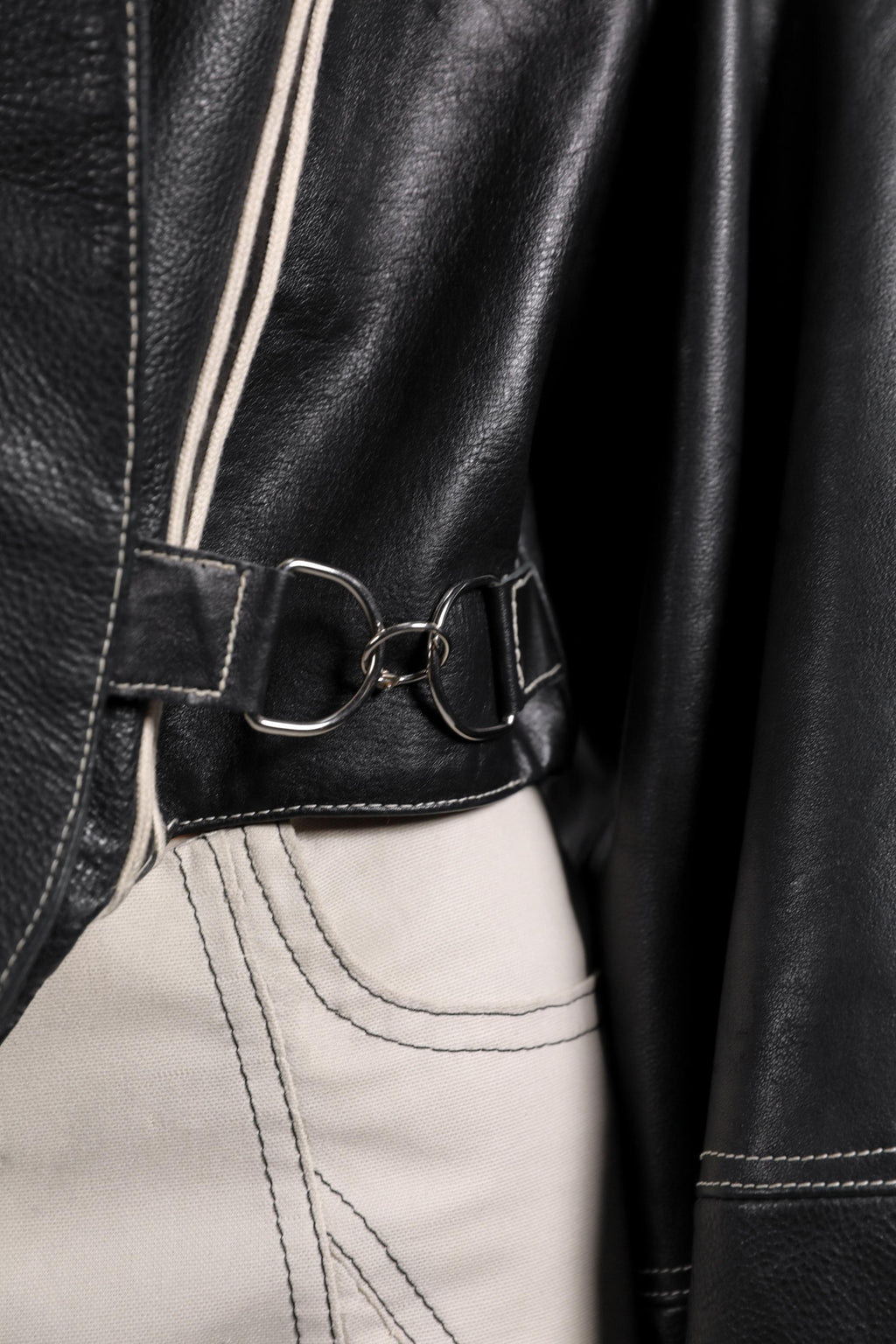 STRIPED LEATHER JACKET
