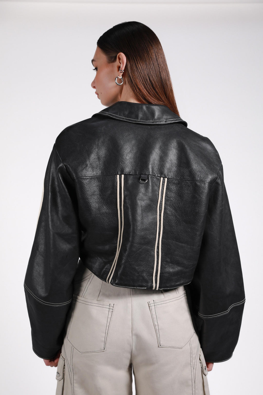 STRIPED LEATHER JACKET