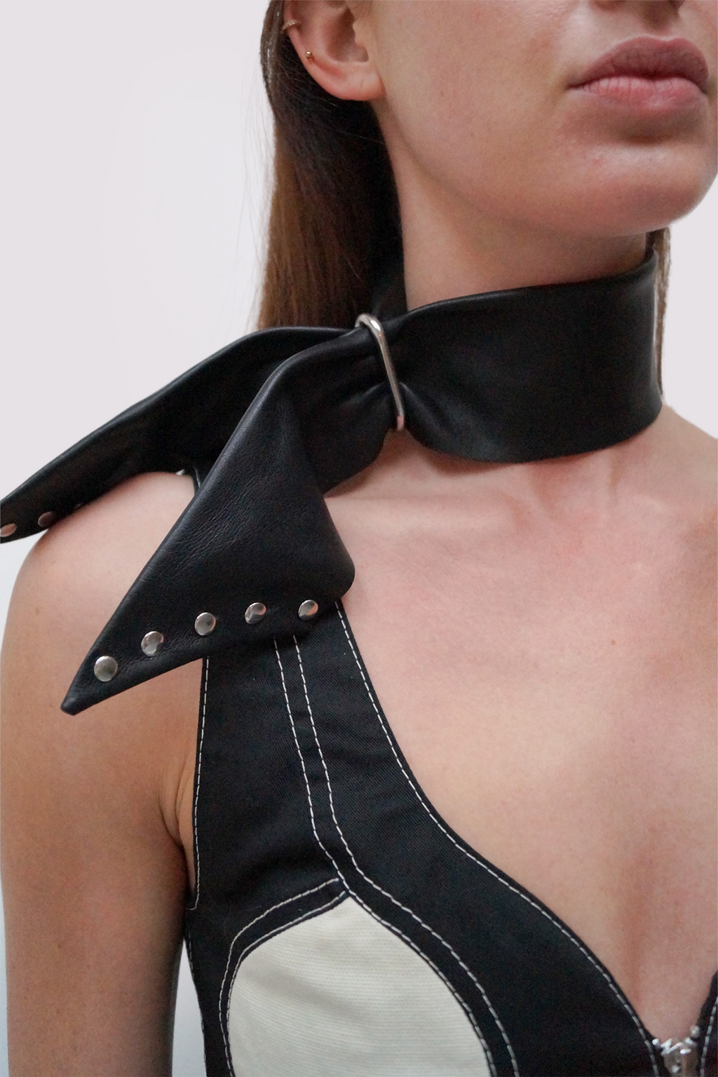 RIVET LEATHER SCARF