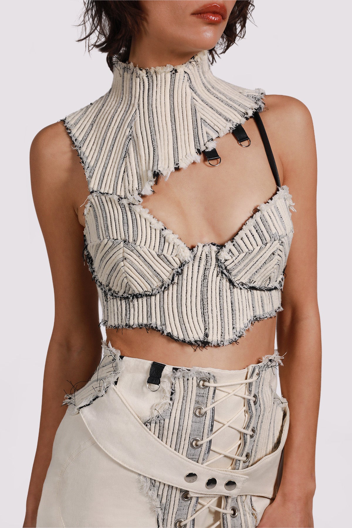 RIBBED STRINGS TOP